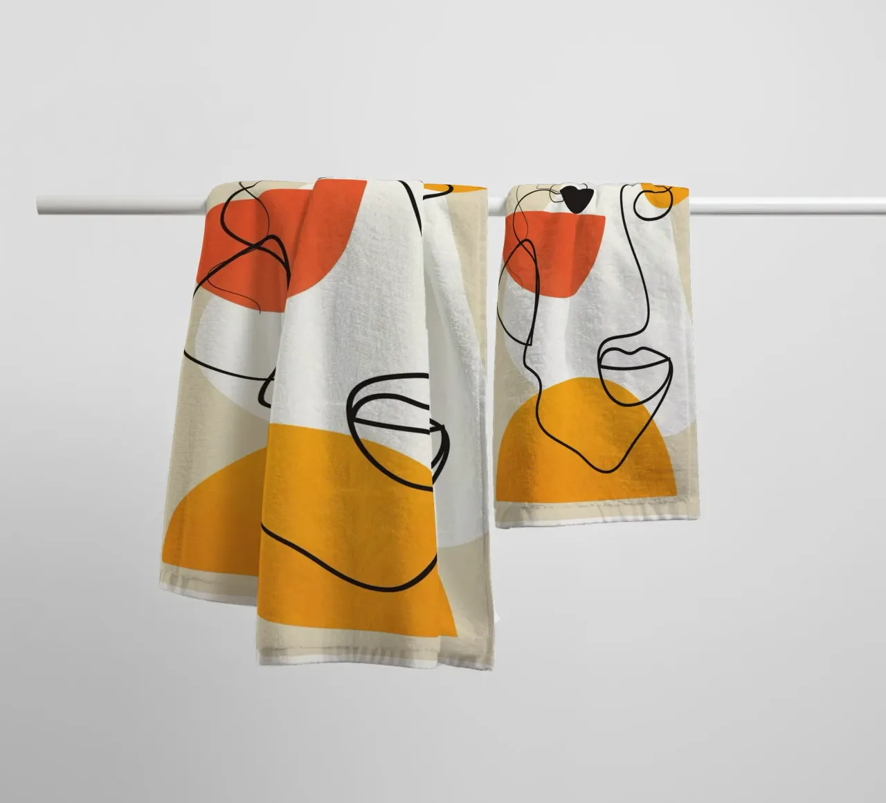 Abstract Face Line Design 03 asciugamano da bagno da cityart