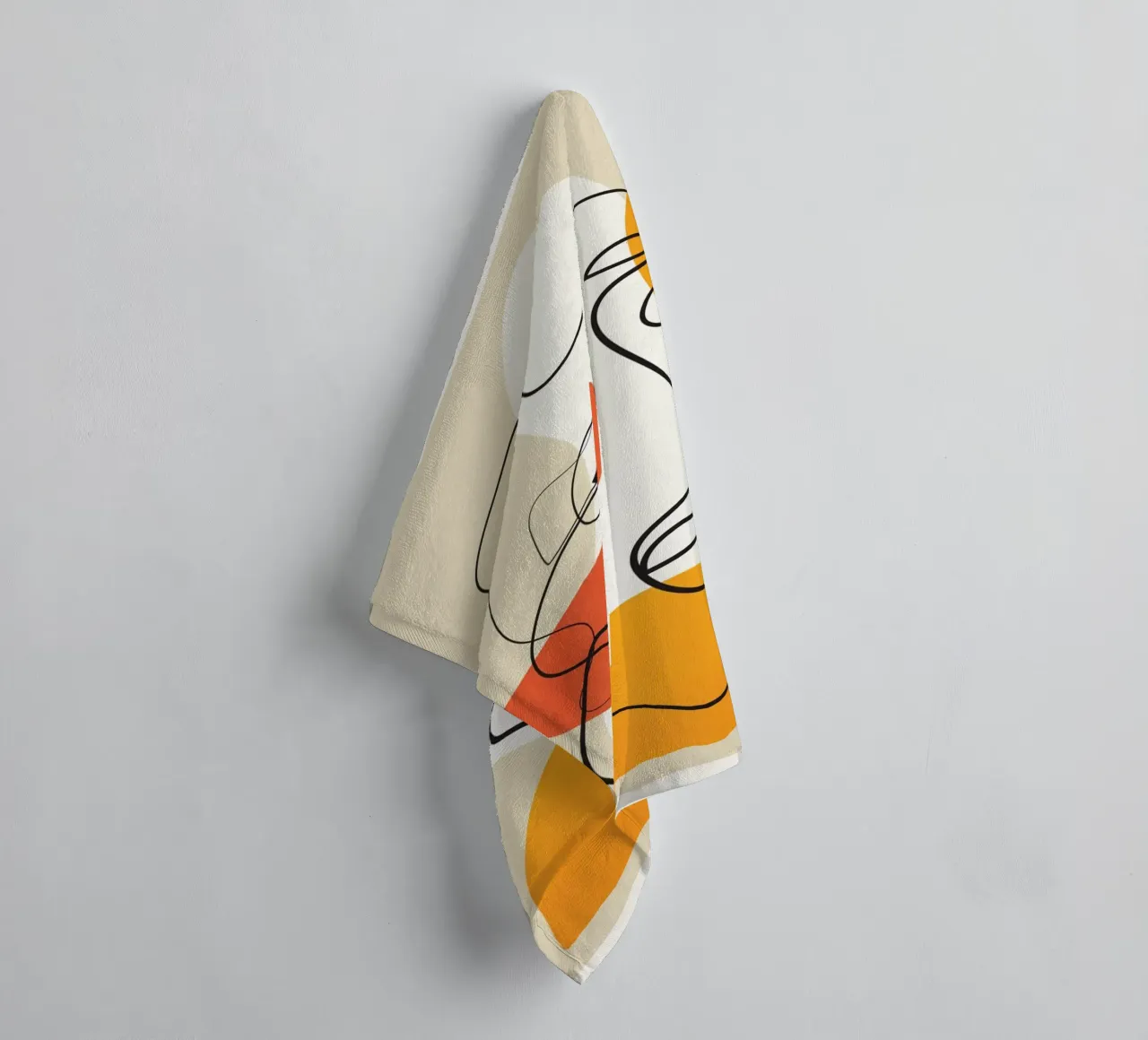 Abstract Face Line Design 03 towel by cityart