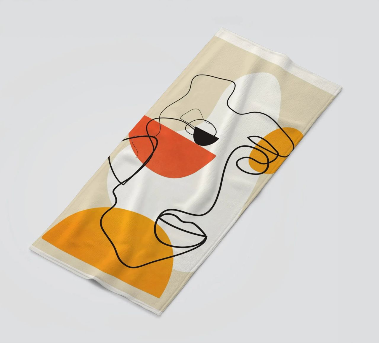 Abstract Face Line Design 03 telo mare da cityart