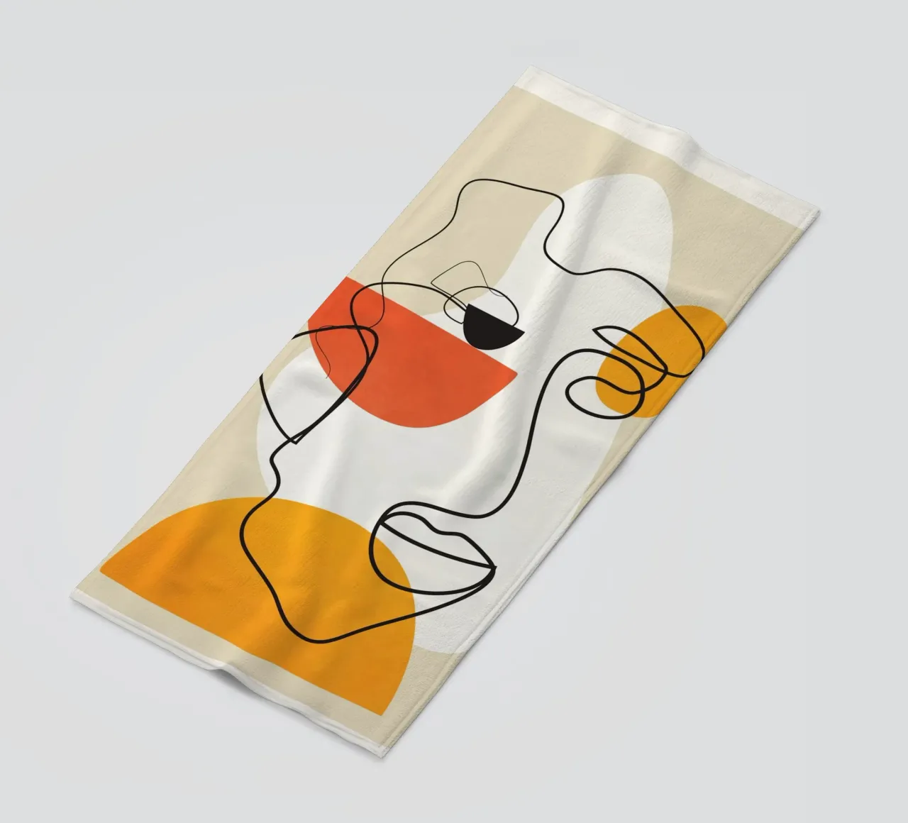 Abstract Face Line Design 03 telo mare da cityart