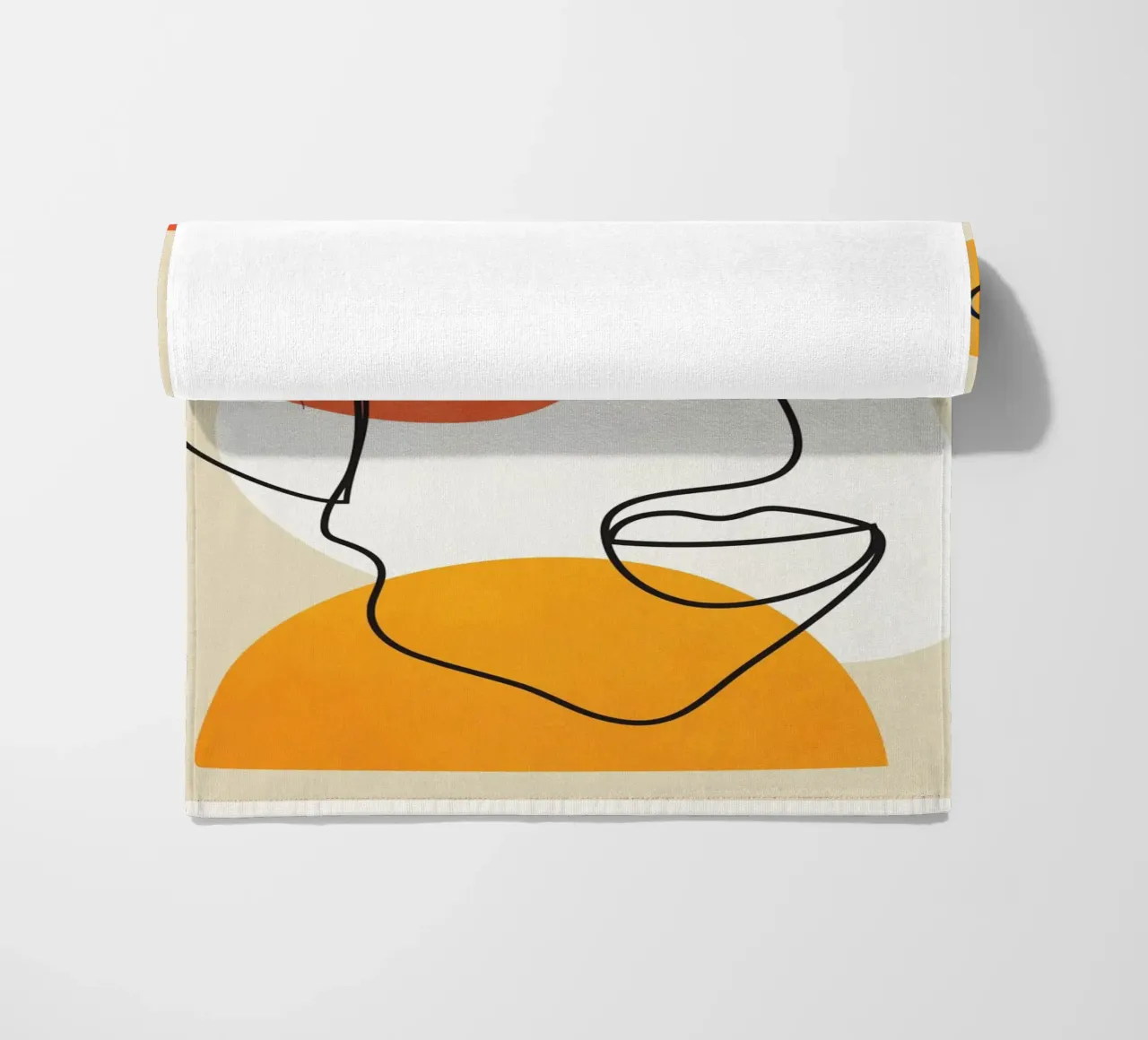 Abstract Face Line Design 03 Strandtuch von cityart