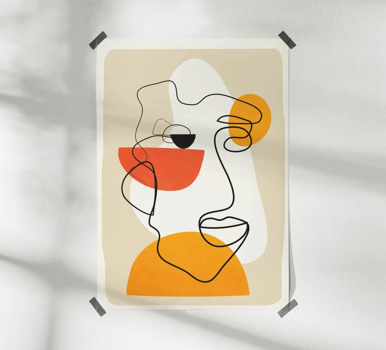 Abstract Face Line Design 03 carta hahnemühle da cityart