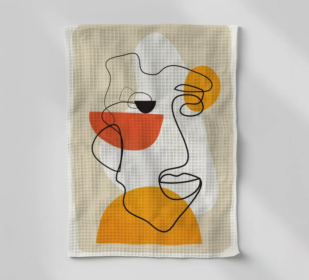 Abstract Face Line Design 03 canovaccio da cucina da cityart