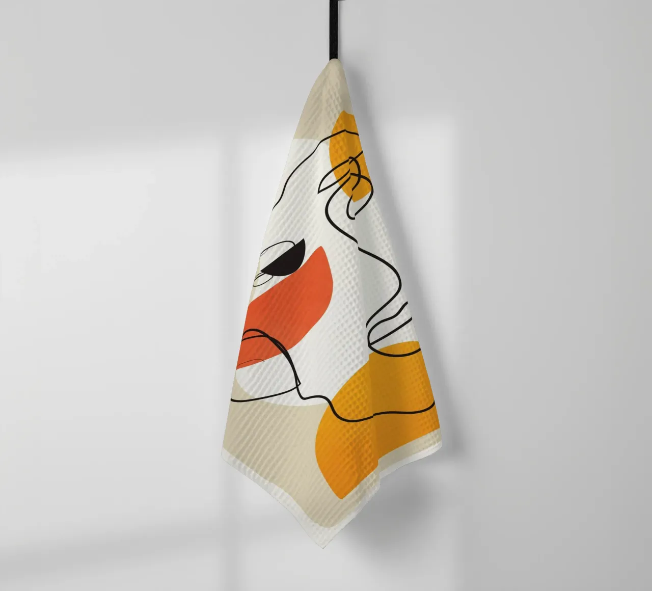 Abstract Face Line Design 03 canovaccio da cucina da cityart