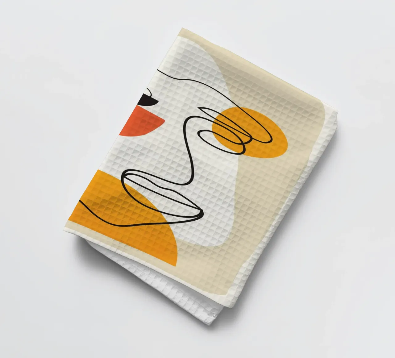 Abstract Face Line Design 03 canovaccio da cucina da cityart