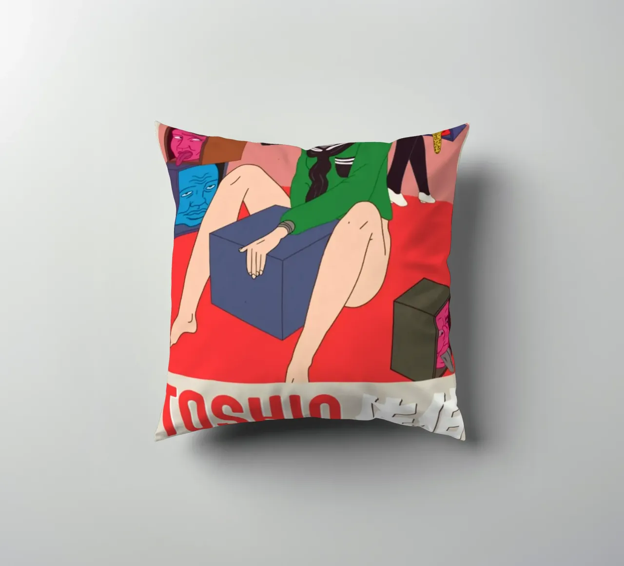 Toshio Saeki Girl Poster cuscino da Alishasteel