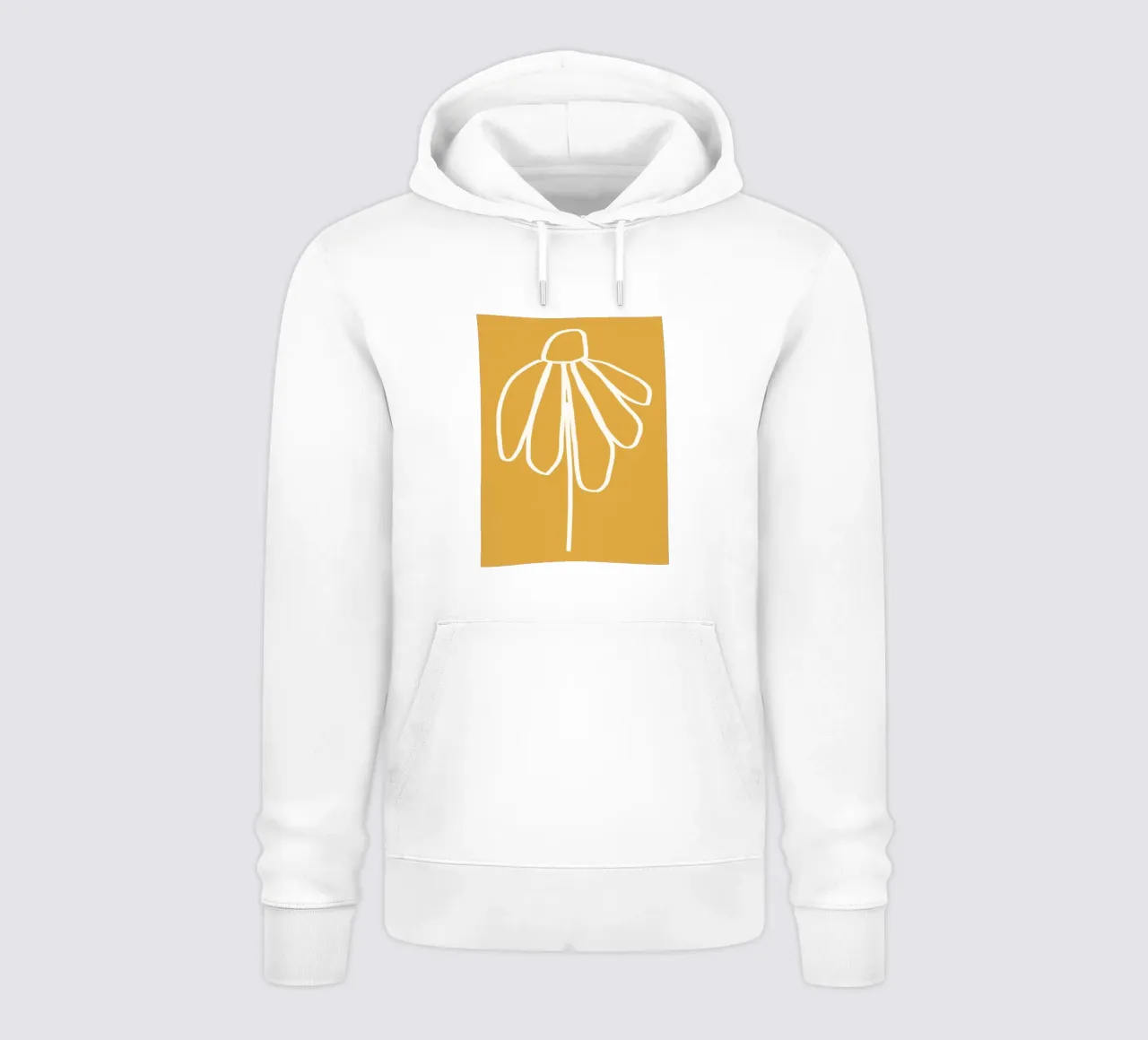 Minimal Flora - daisy yellow felpa con cappuccio da Gale Switzer