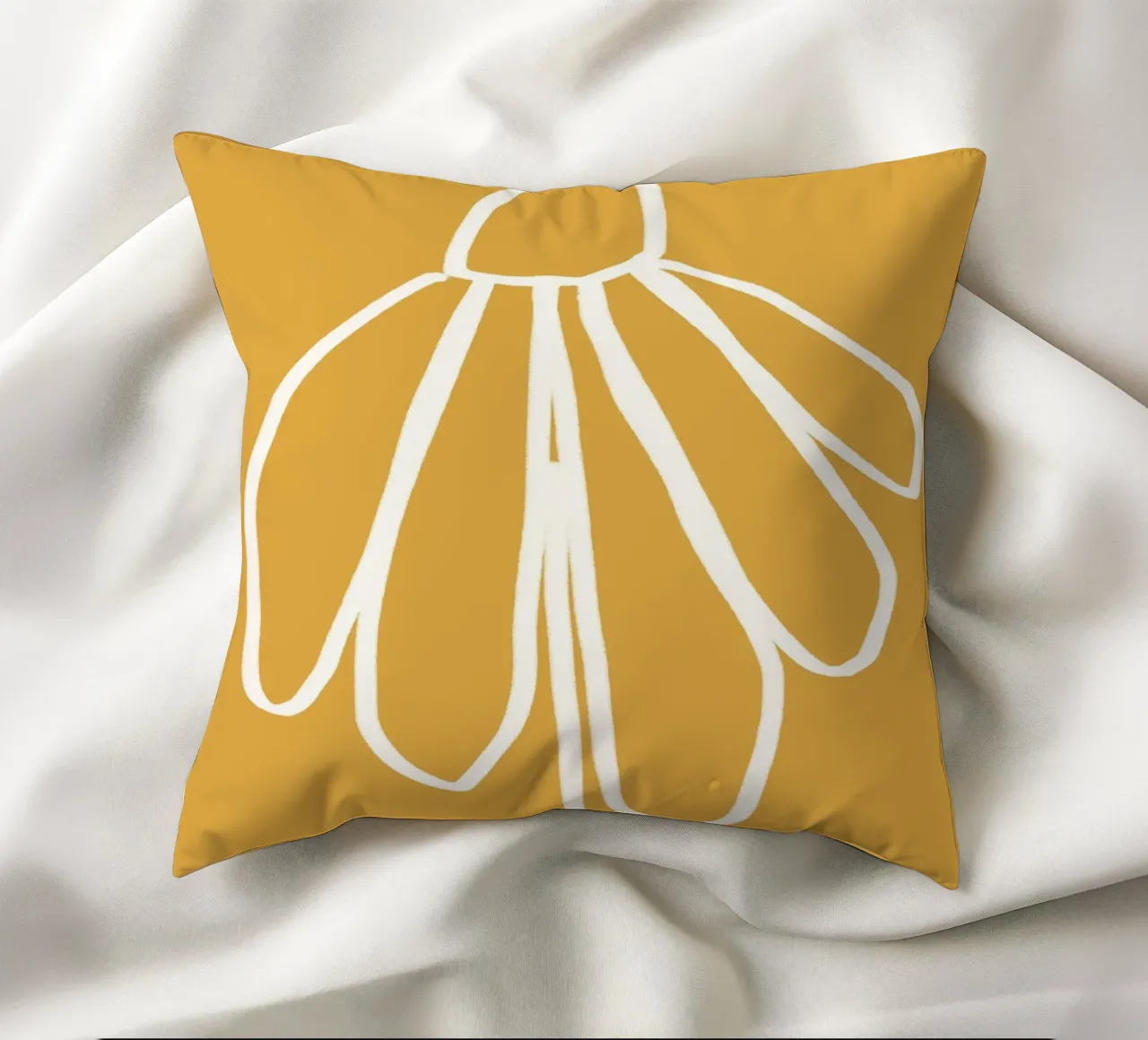 Minimal Flora - daisy yellow cuscino da Gale Switzer