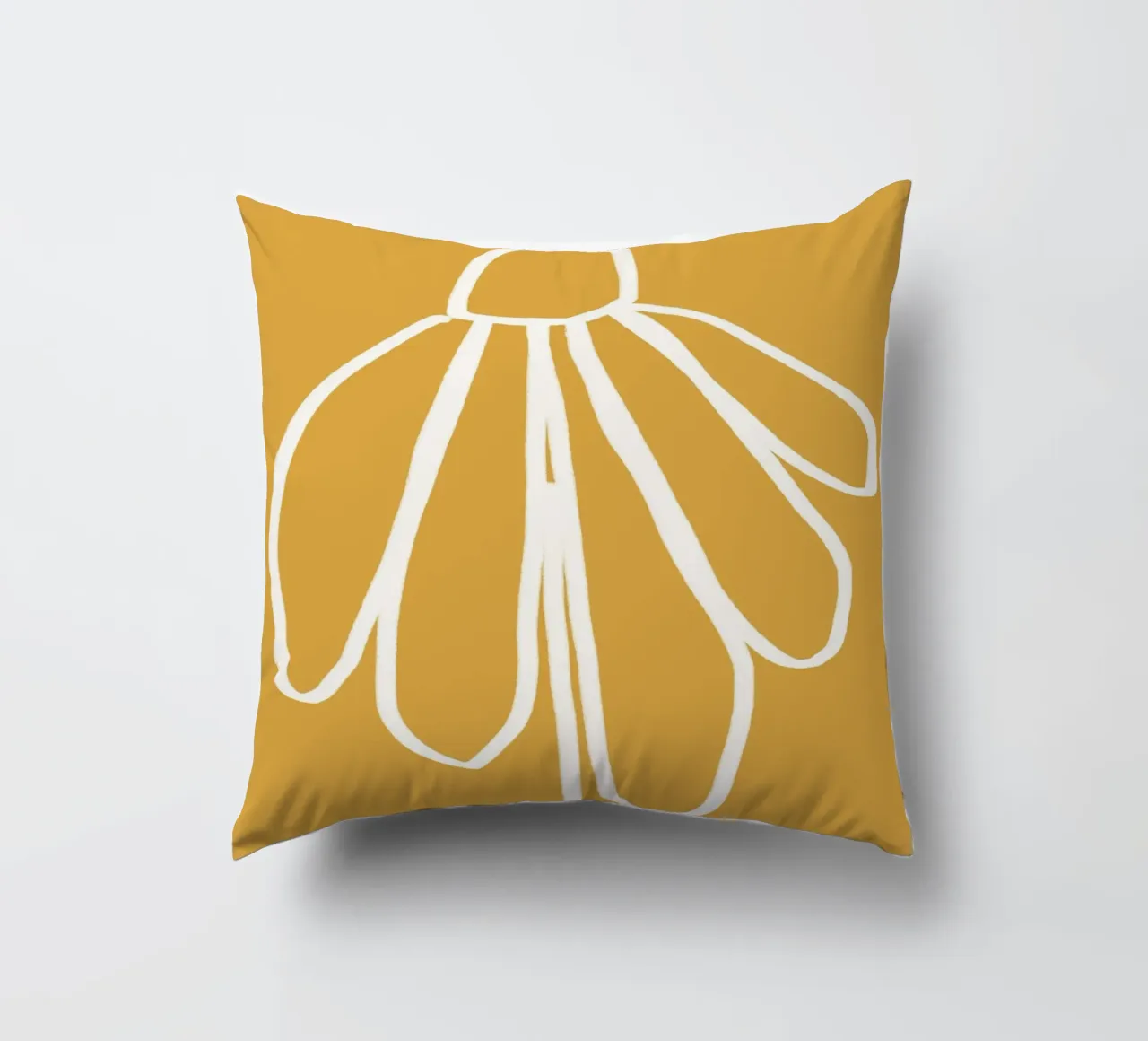 Minimal Flora - daisy yellow cuscino da Gale Switzer