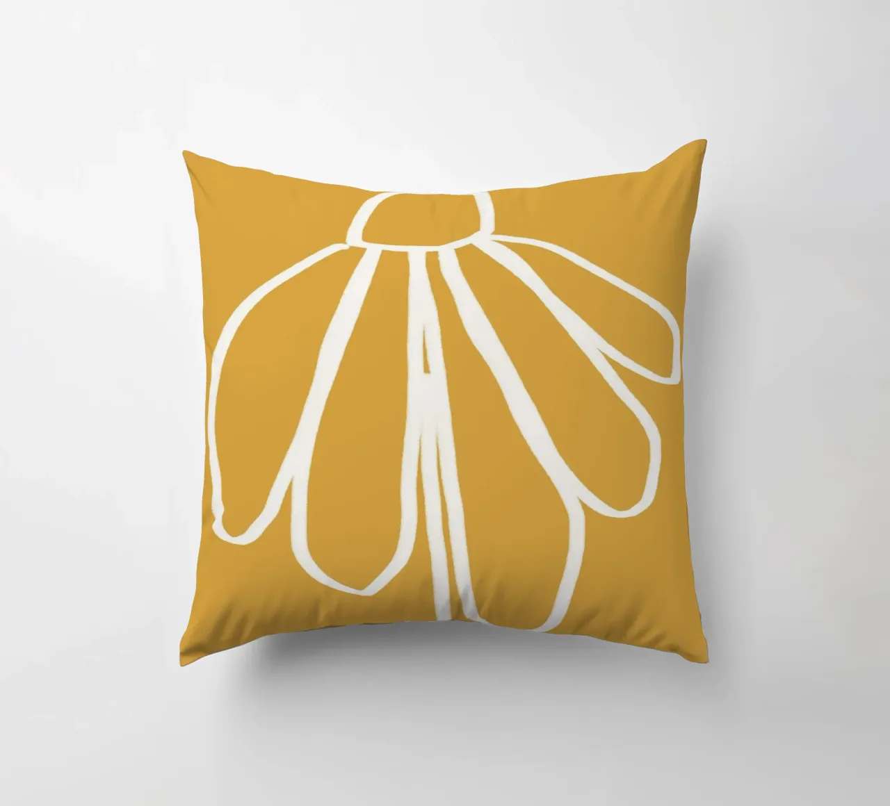 Minimal Flora - daisy yellow cuscino da Gale Switzer
