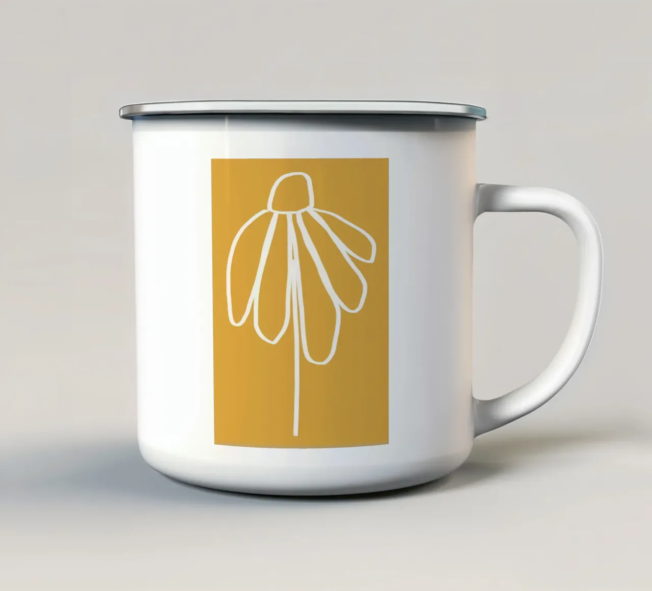 Minimal Flora - daisy yellow tazza in smalto da Gale Switzer