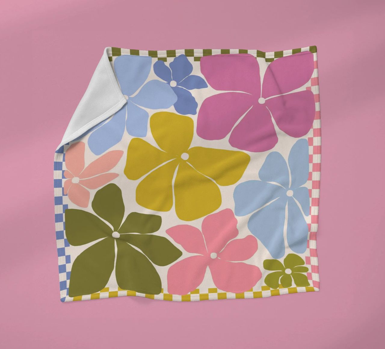 Carefree Blooms - check coperta in pile da Gale Switzer