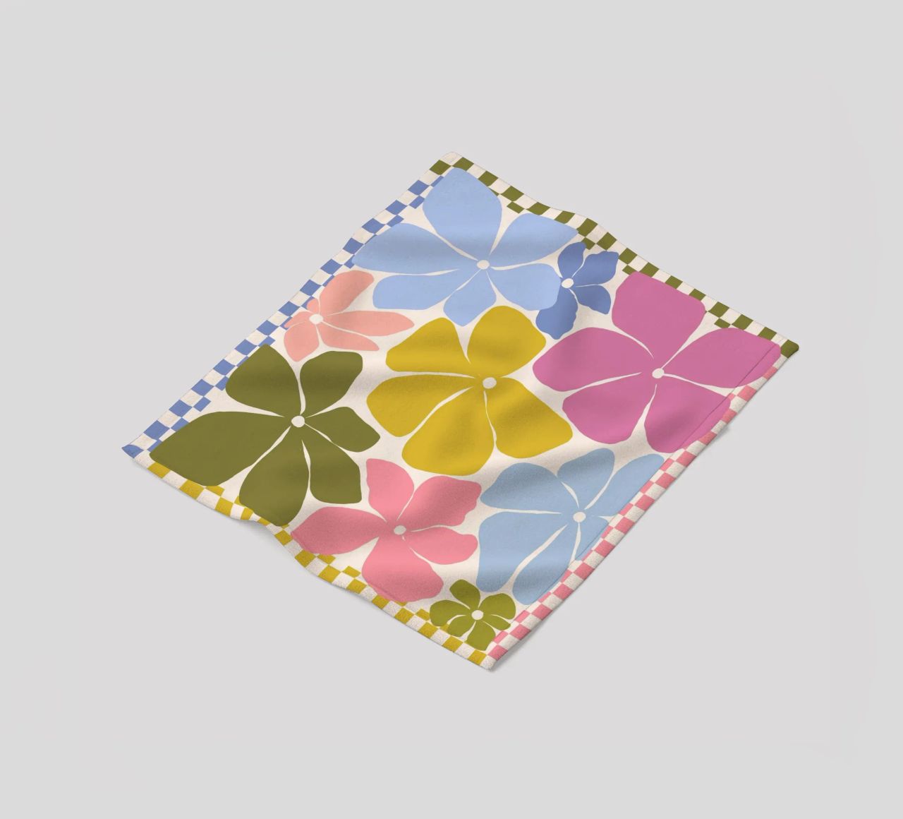 Carefree Blooms - check coperta in pile da Gale Switzer