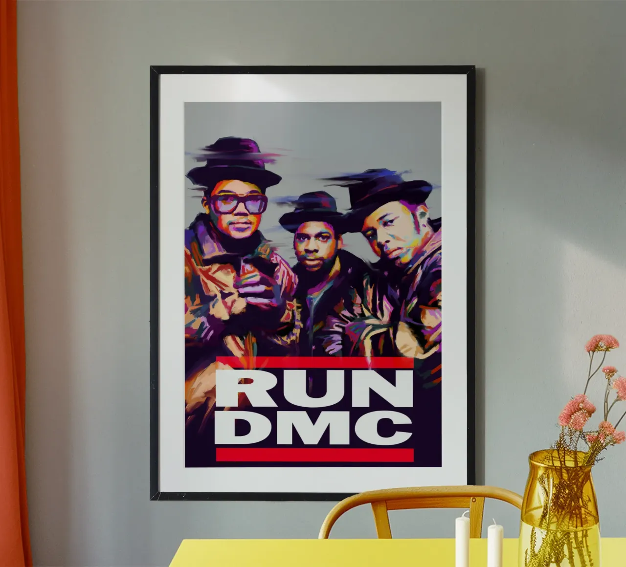 RUN DMC hip hop legend poster con telaio in plastica da Hantamrata