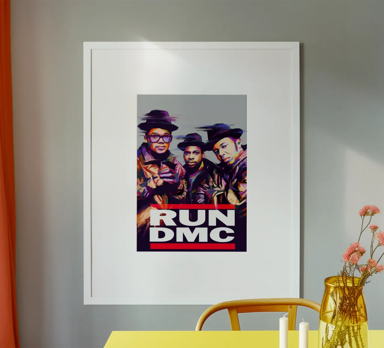 RUN DMC hip hop legend poster con telaio in plastica da Hantamrata