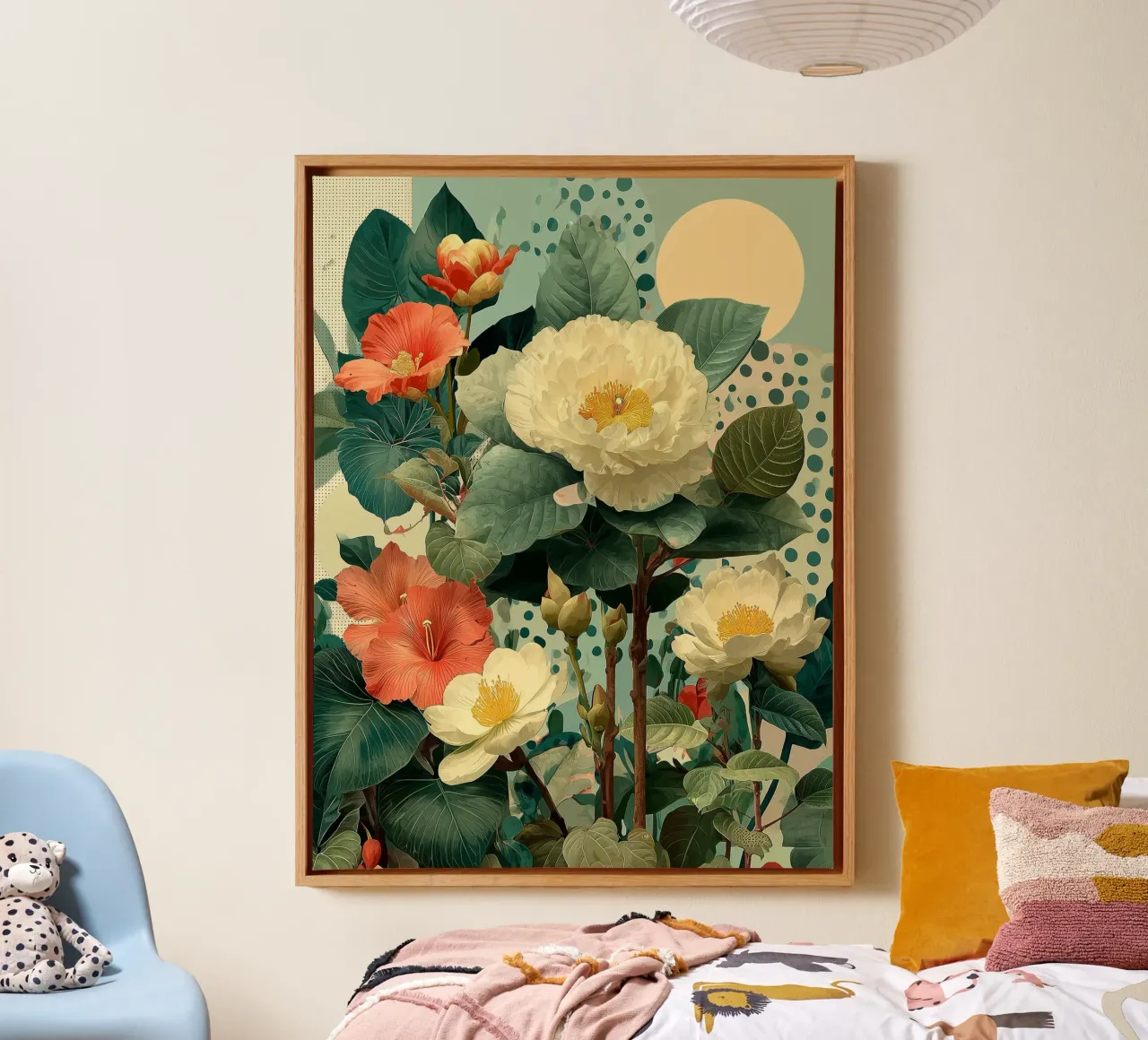 Composizione floreale vintage tela con Cornice a cassetta da Little Things