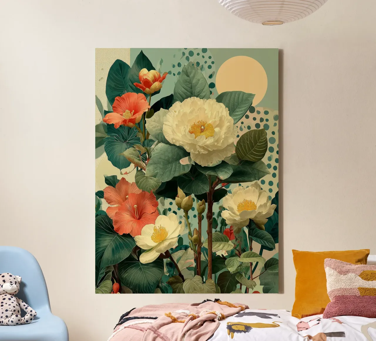 Composizione floreale vintage tela con Cornice a cassetta da Little Things
