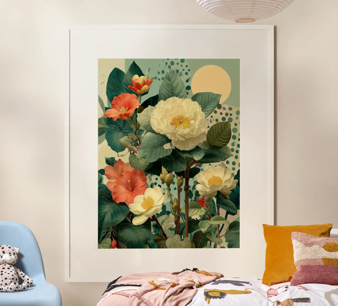Composizione floreale vintage poster con telaio in plastica da Little Things