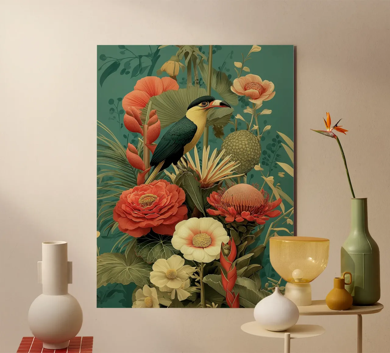 Vintage tropical botanica alu-dibond by Little Things