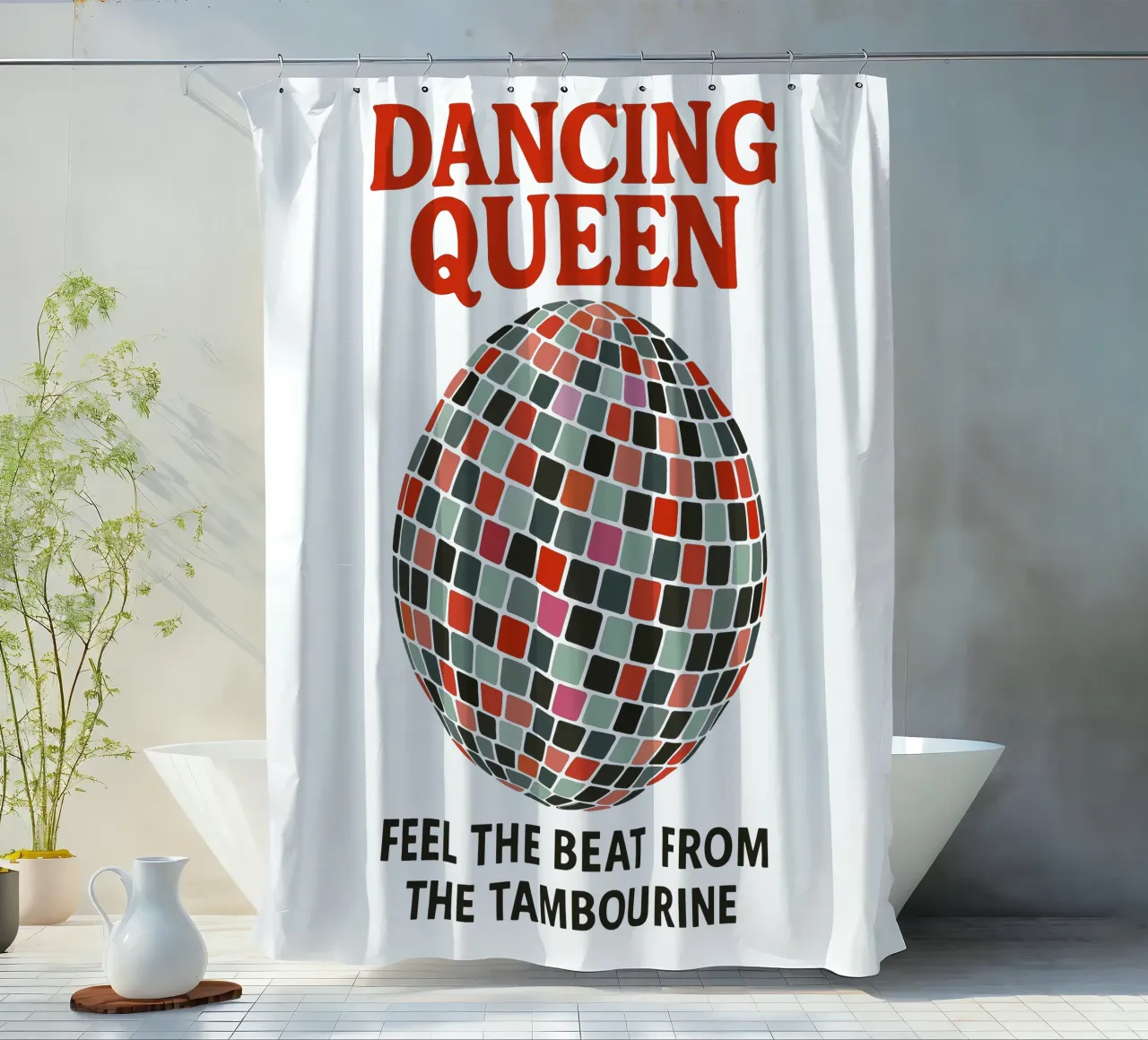 ABBA Poster – Retro Disco Vibes tenda da doccia da Studio Mooodz
