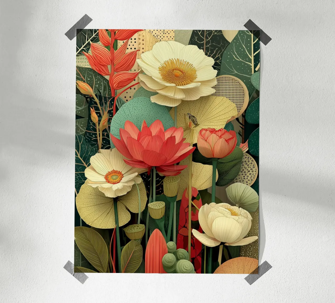 Composizione floreale retrò carta hahnemühle da Little Things