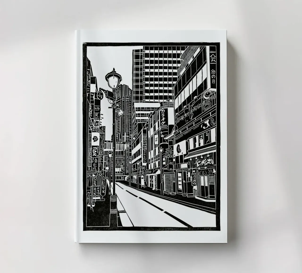 Tokyo Shibuya Blockprint notebook by Bianca Green