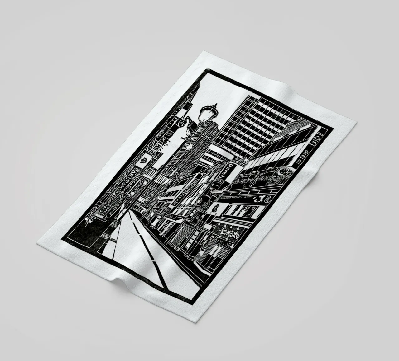 Tokyo Shibuya Blockprint telo mare da Bianca Green