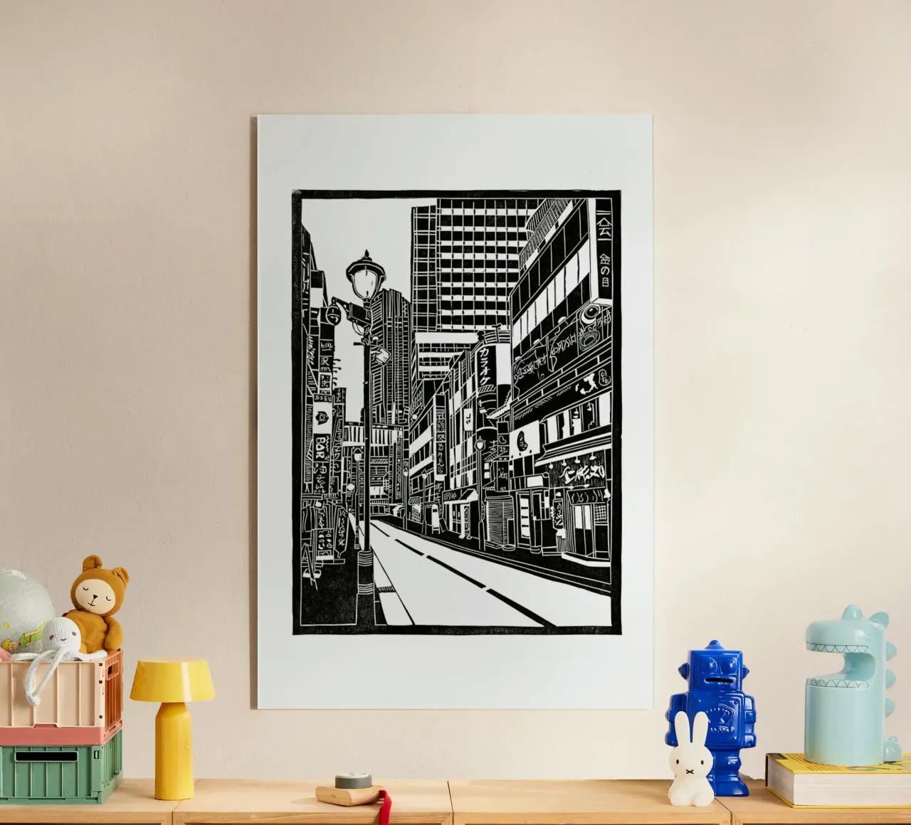 Tokyo Shibuya Blockprint plexiglass da Bianca Green