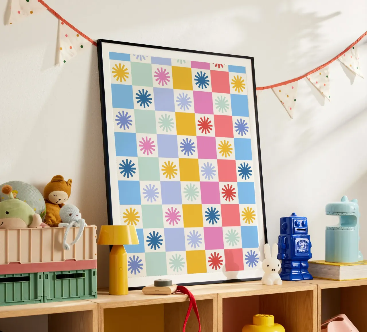 Check mate - sunshine poster con telaio in legno da Gale Switzer