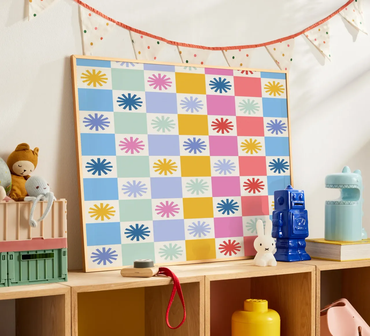 Check mate - sunshine poster con telaio in legno da Gale Switzer