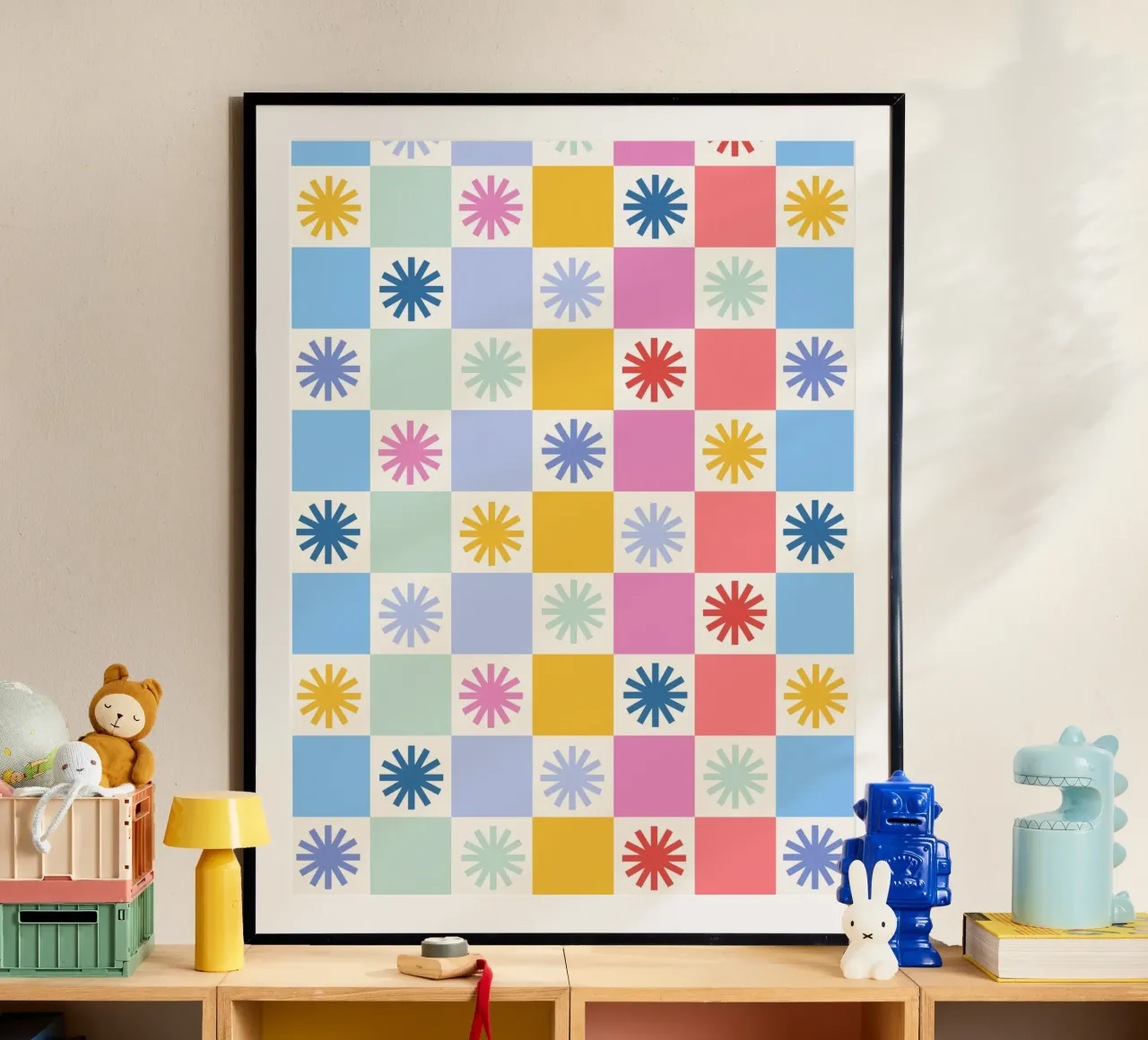 Check mate - sunshine poster con telaio in legno da Gale Switzer