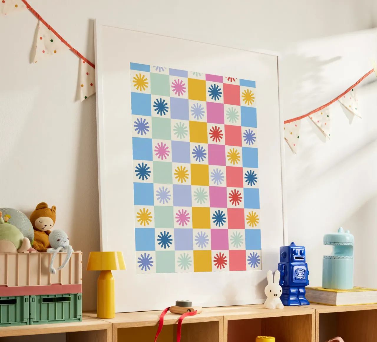 Check mate - sunshine poster con telaio in legno da Gale Switzer