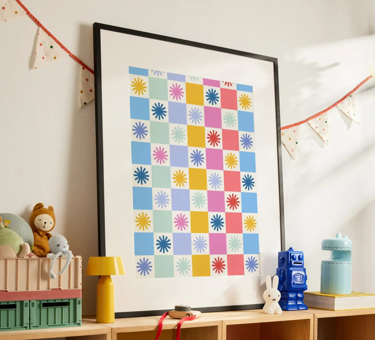 Check mate - sunshine poster con telaio in legno da Gale Switzer