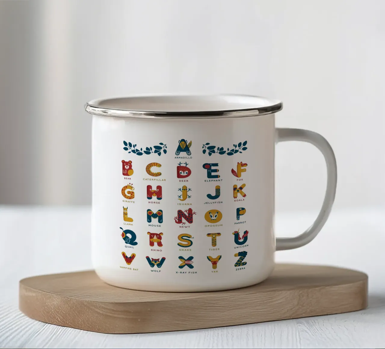 il mio primo alfabeto tazza in smalto da 🐹 BABY ART PRINTS