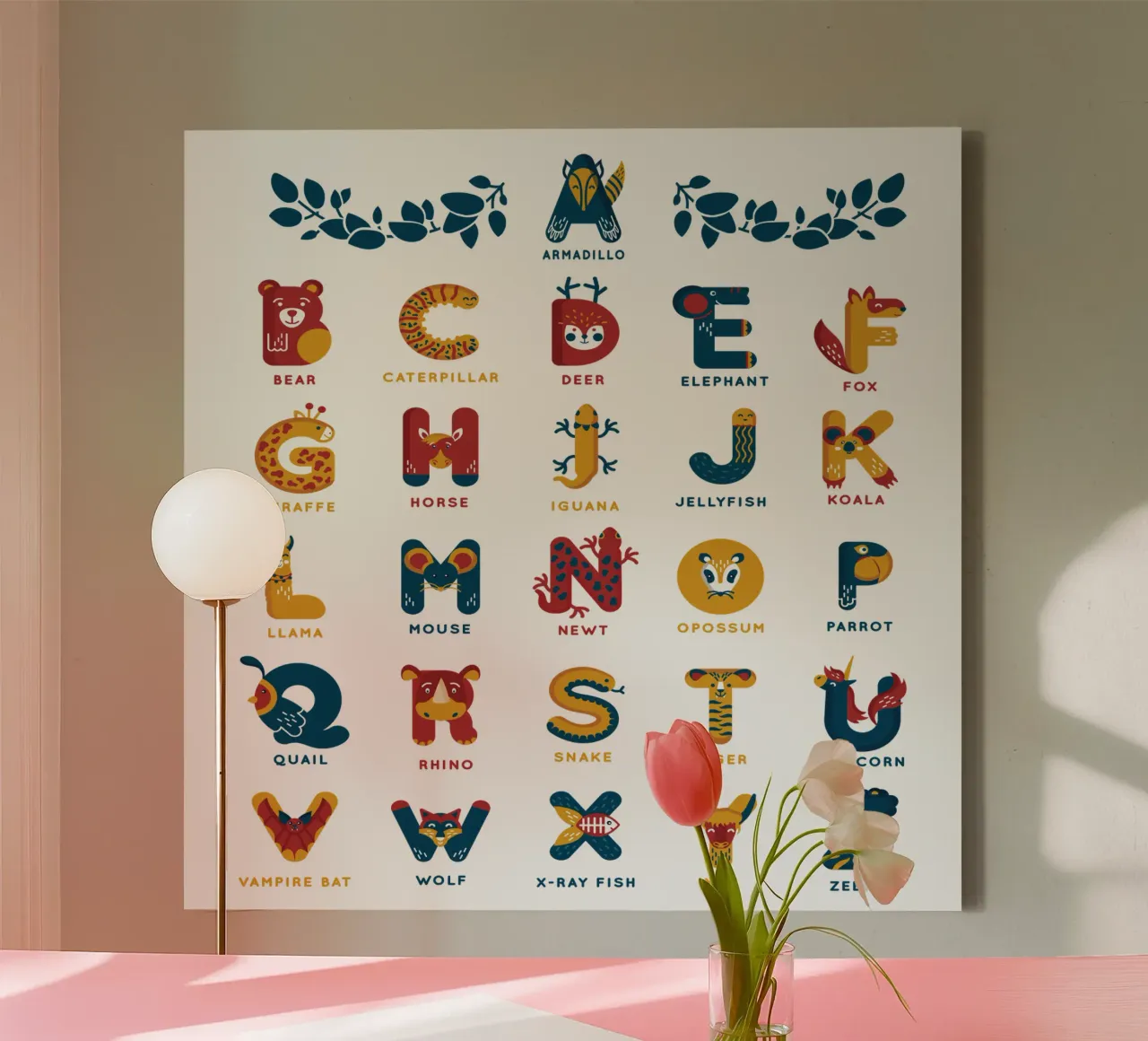 my first alphabet canvas with Floater frame by 🐹 BABY ART PRINTS