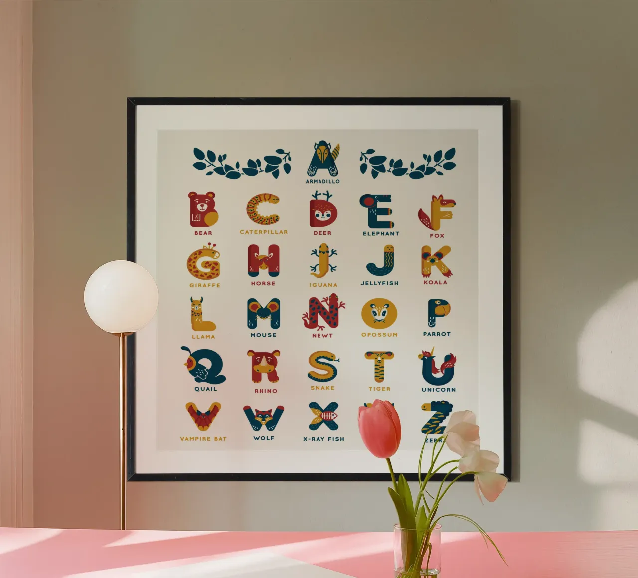 il mio primo alfabeto poster con telaio in alluminio da 🐹 BABY ART PRINTS