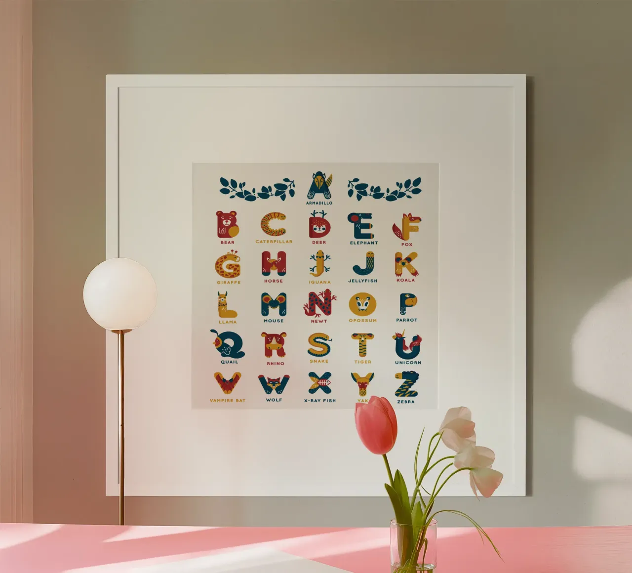 il mio primo alfabeto poster con telaio in alluminio da 🐹 BABY ART PRINTS