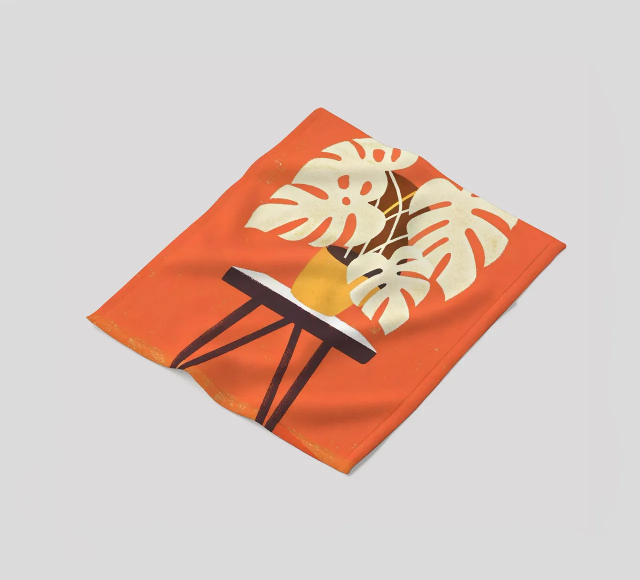Monstera Retro Pop Flower coperta in pile da THE LATEST SHOP