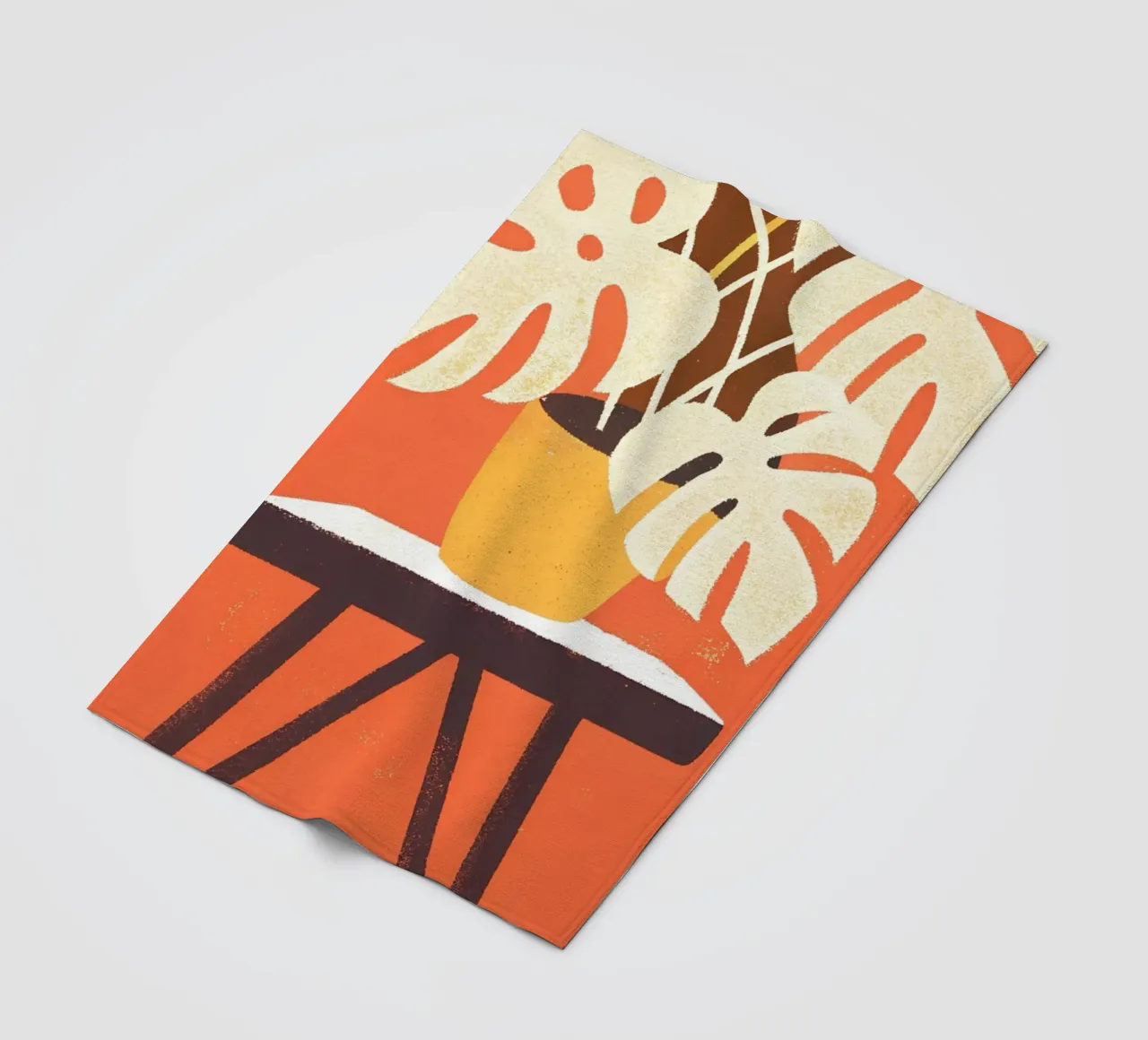 Monstera Retro Pop Flower coperta in pile da THE LATEST SHOP