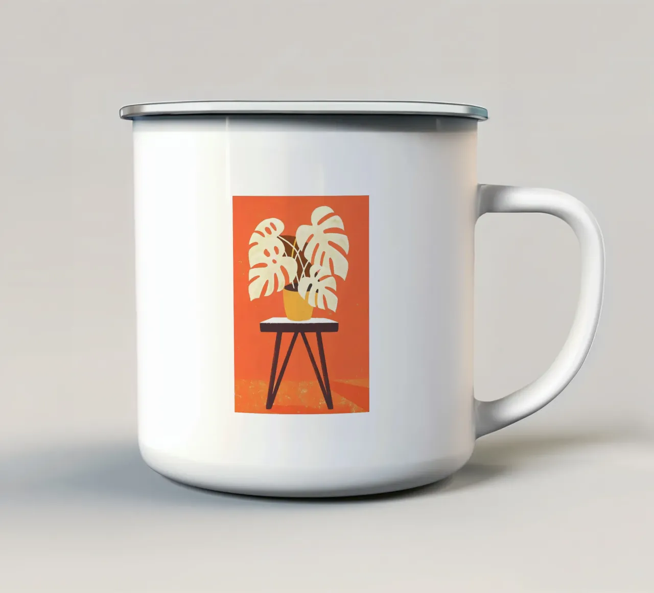 Monstera Retro Pop Flower tazza in smalto da THE LATEST SHOP