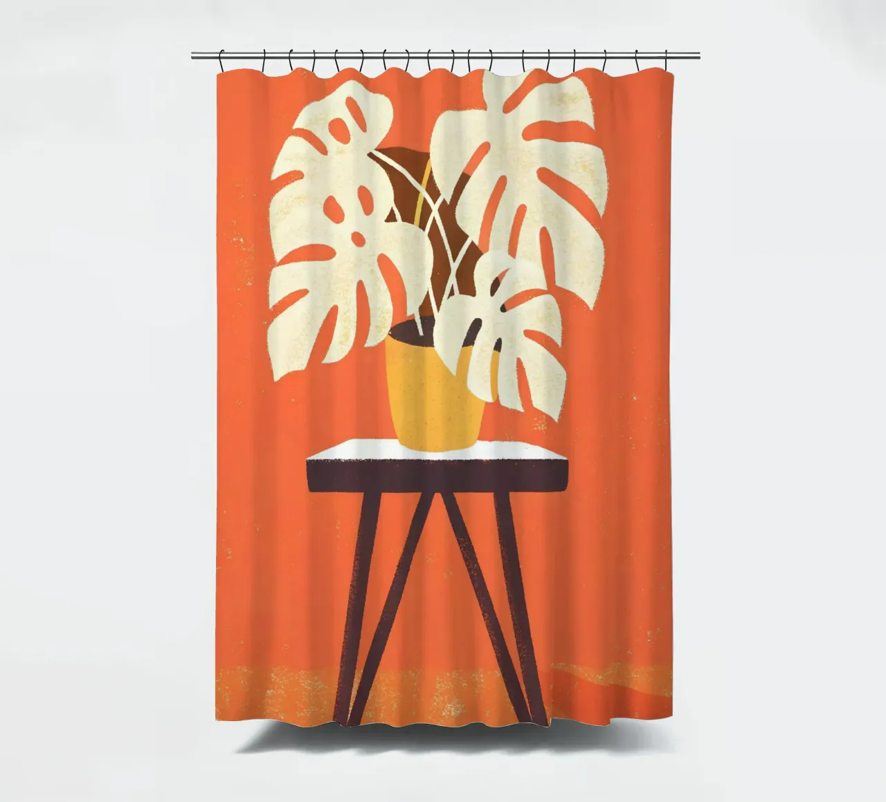 Monstera Retro Pop Bloem douchegordijn van THE LATEST SHOP