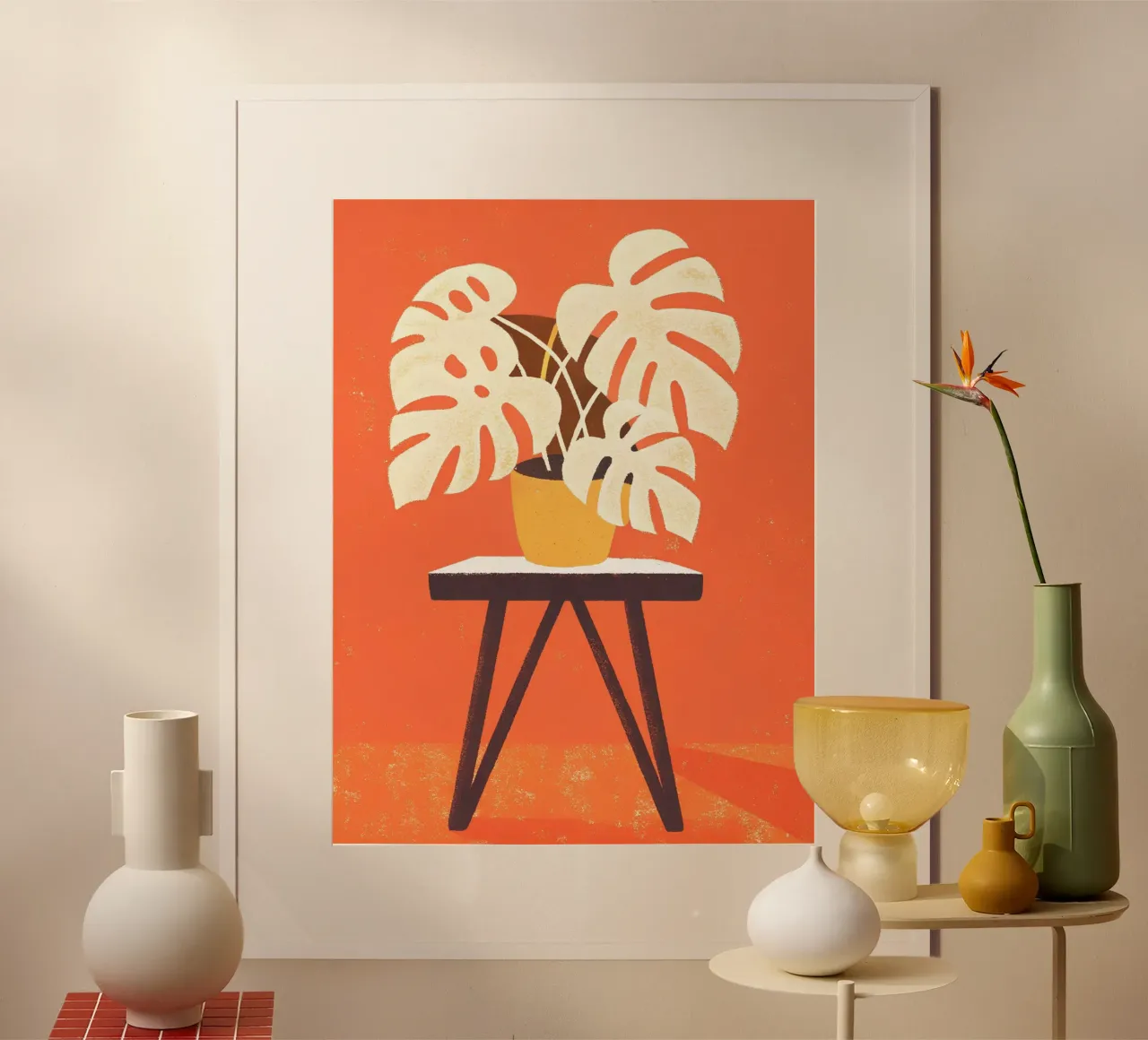 Monstera Retro Pop Flower carta hahnemühle da THE LATEST SHOP