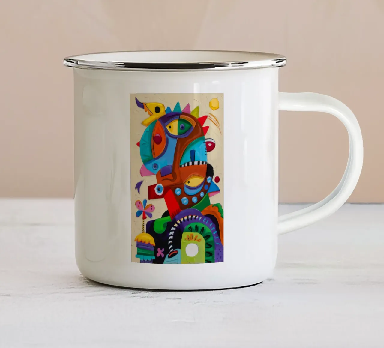 Surreal Eye Wonderland emaille mok van Monarco Virtuoso