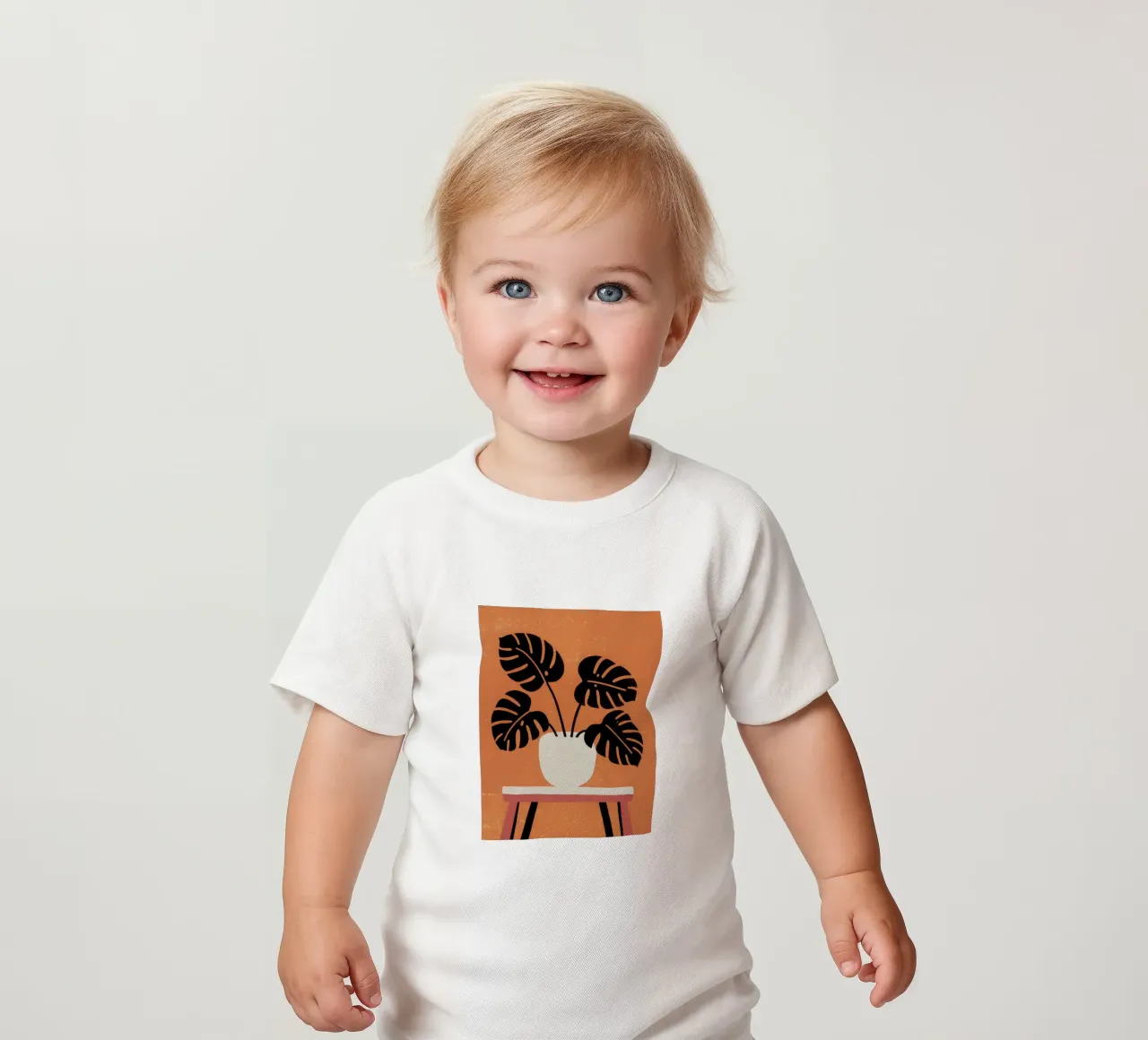 Monstera Retro Pop Blume Baby T-Shirt von THE LATEST SHOP