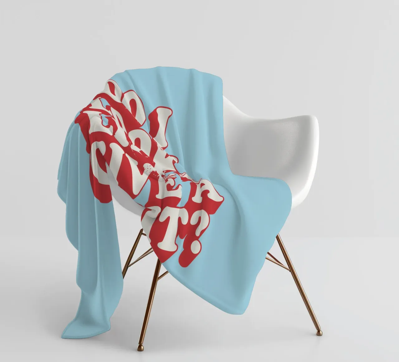 Stampa tipografica "Do I Look Like I Give a Shit" in rosso blu coperta in pile da THE MOTIVATED TYPE
