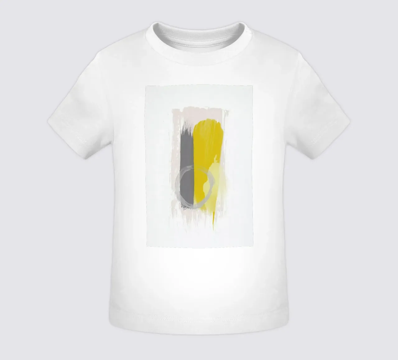 Grey and Yellow Baby T-Shirt von Pure