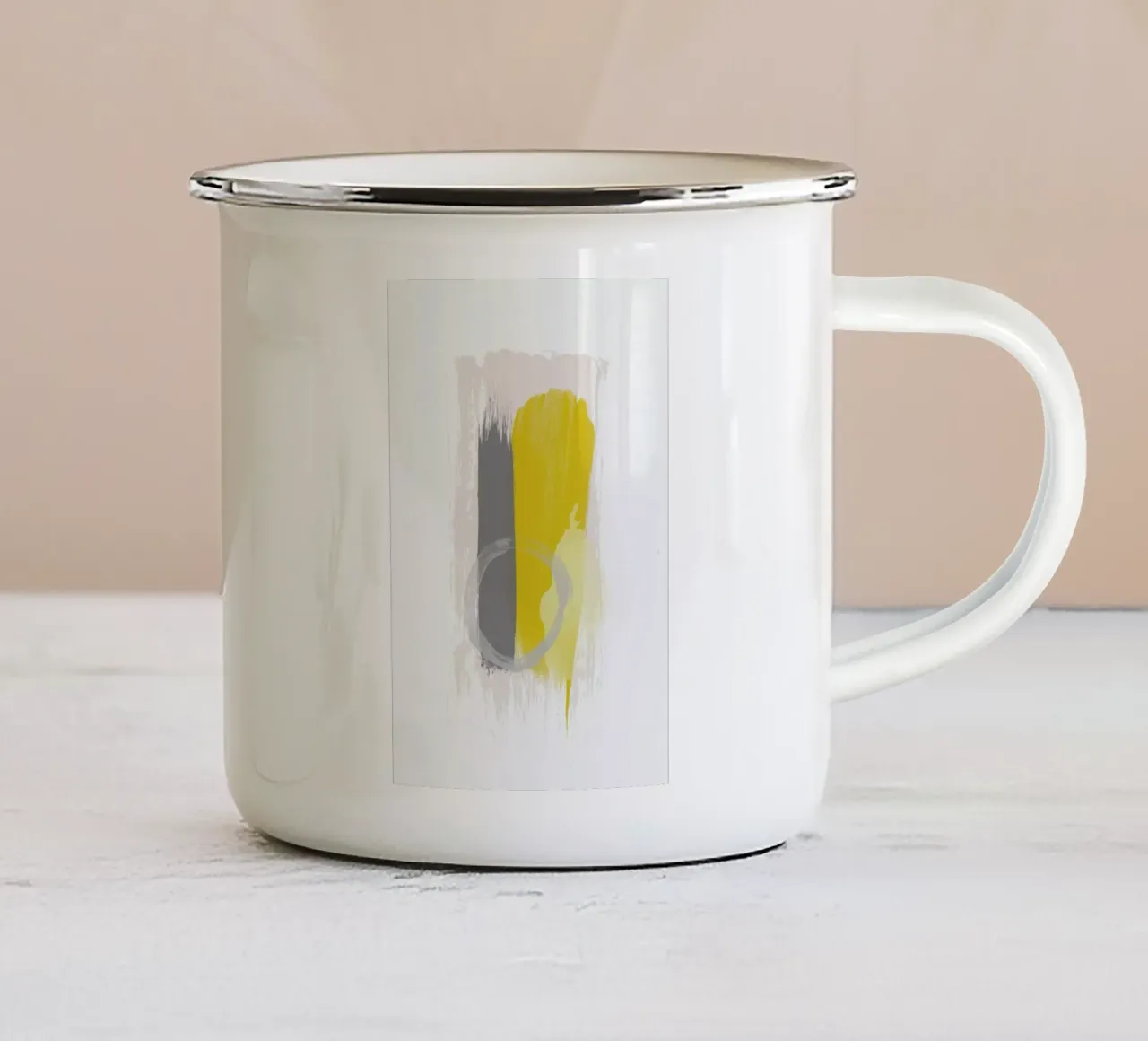 Grey and Yellow tazza in smalto da Pure