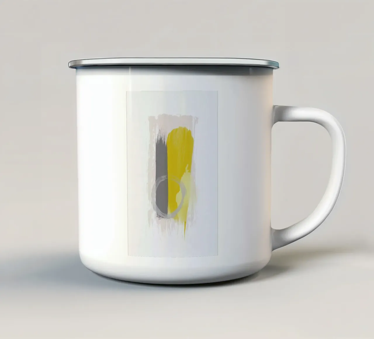 Grey and Yellow tazza in smalto da Pure