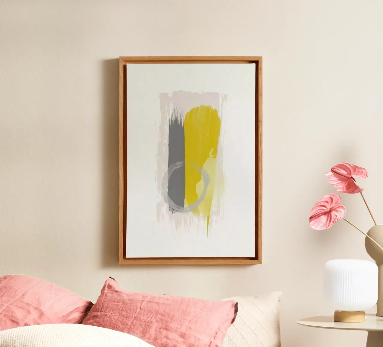 Grey and Yellow tela con Cornice a cassetta da Pure