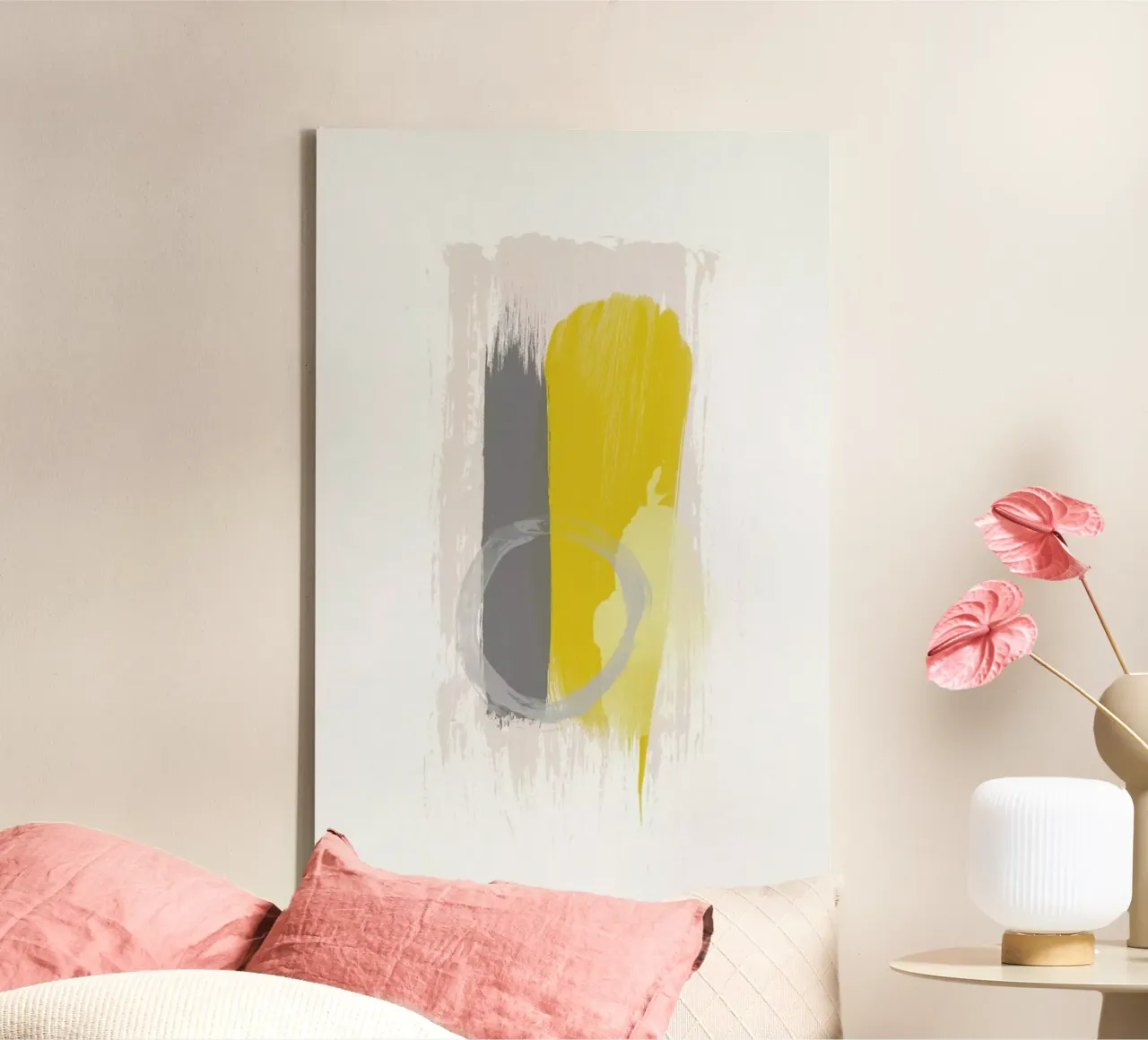 Grey and Yellow tela con Cornice a cassetta da Pure